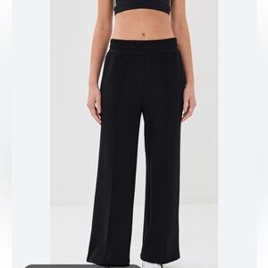 NWT retail $138 size XS VARLEY Double Soft Women's Black Wide-Leg Pants